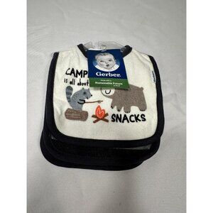 gerber 3 pack camping bibs 0-6 months